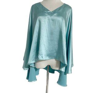 PLANET OS  Top Blouse Cape Poncho Abstract Boho LAgenlook